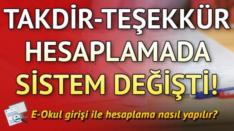 e-Okul takdir teşekkür hesaplama ve VBS girişi nasıl yapılır 2020 takdir teşekkür hesaplama bilgileri