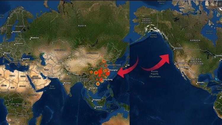 Korkutan harita İşte koronavirüsünün görüldüğü ve riskli olan yerler