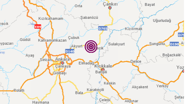 Ankarada 3.1 büyüklüğünde deprem
