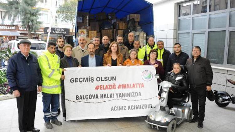 Balçovanın yardım malzemeleri Malatyaya ulaştı