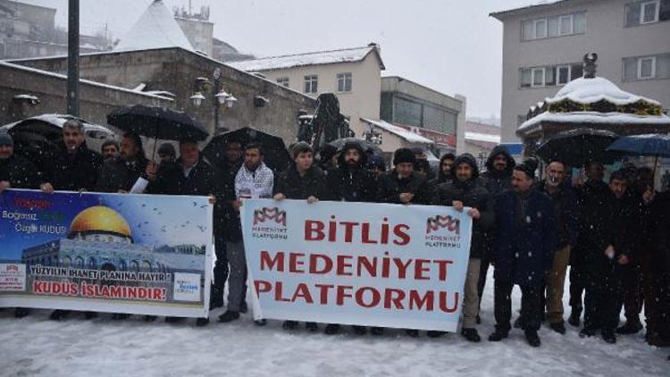 Bitlis’te STK’lar Trump’ın ‘Yüzyılın Anlaşması’ açıklamasını protesto etti