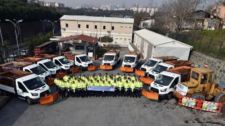 İstanbulda beklenen kar yağışı için Beşiktaş’ta ekipler hazır bekliyor