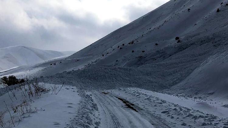 Bayburt’ta Demirışık köyü yoluna çığ geldi