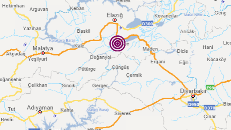 Elazığda 3.8 büyüklüğünde deprem