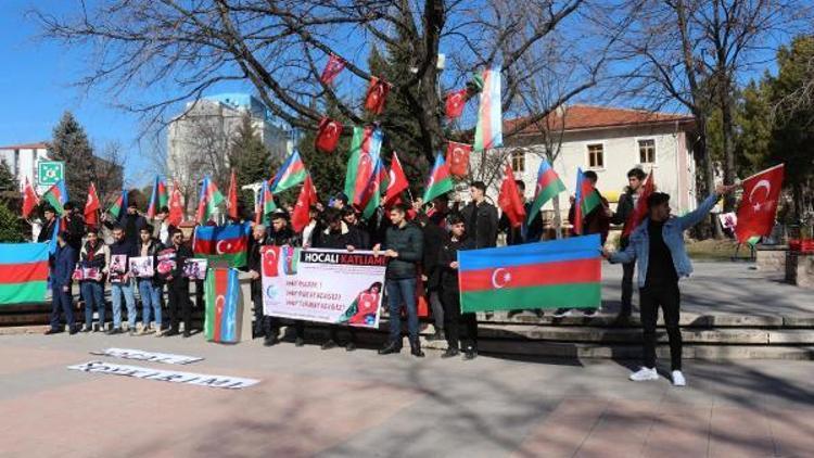 Çankırıda Azeri öğrenciler, Hocalı katliamını protesto etti