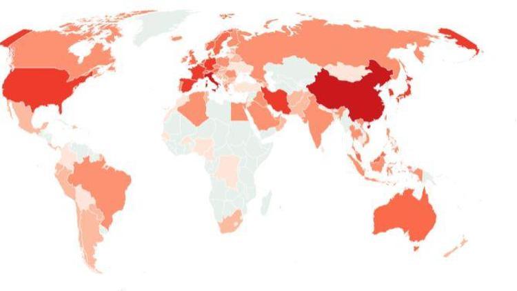 Corona Virüsü anlık haritalı canlı takip ekranı.. Hangi ülkelerde Corona Virüsü var son durum nedir