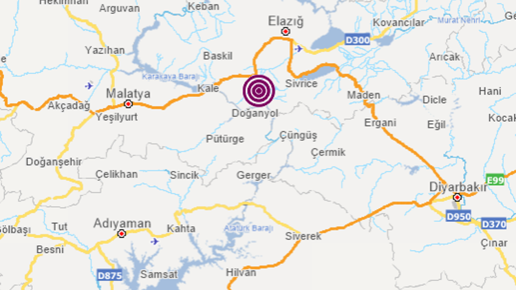 Elazığda 3.7 büyüklüğünde deprem