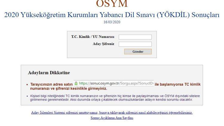 2020-YÖKDİL sonuçları açıklandı - ÖSYM YÖKDİL sonuç sorgulama