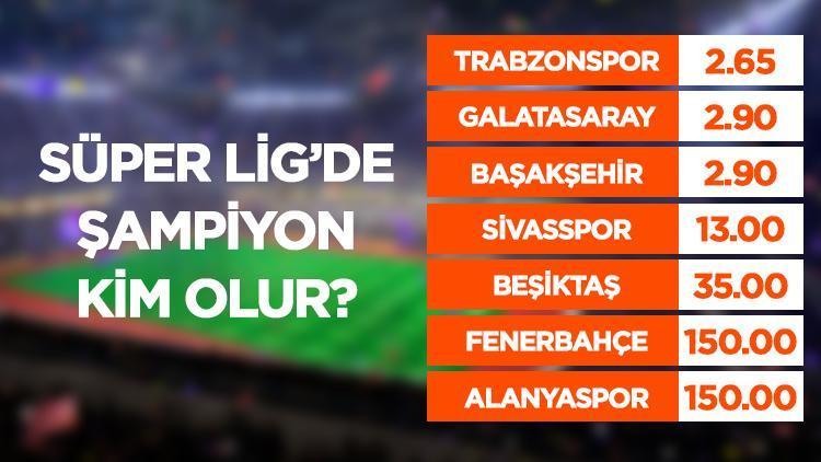 Süper Ligde şampiyonluk oranları güncellendi Favori Trabzonspor...