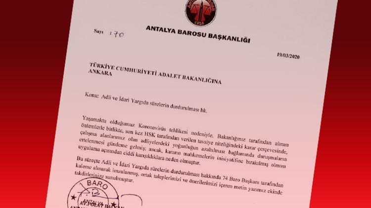 74 barodan Adalet Bakanlığına ortak başvuru