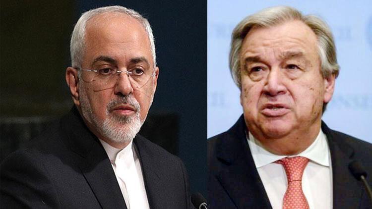 İran Dışişleri Bakanı Zarif ile BM Genel Sekreteri Guterres telefonda görüştü