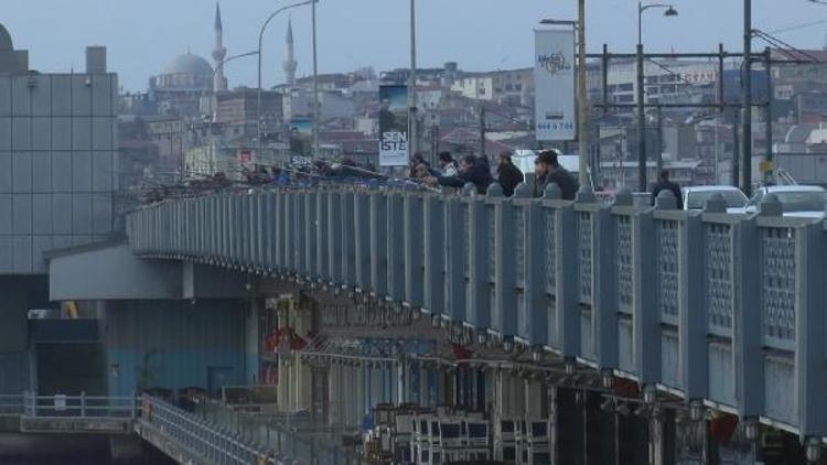 Galata Köprüsündeki olta balıkçılarını Corona Virüs bile durduramadı