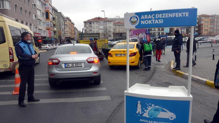 Dikkat çeken görüntü O ilçeye giren araçlar dezenfekte ediliyor...