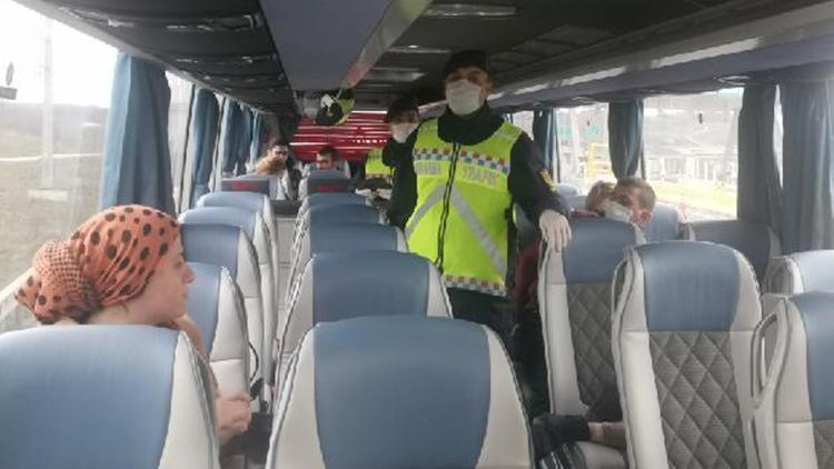 Jandarmadan yolcu otobüslerine sosyal mesafe denetimi