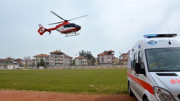Ambulans helikopterle Antalyaya sevk edildi