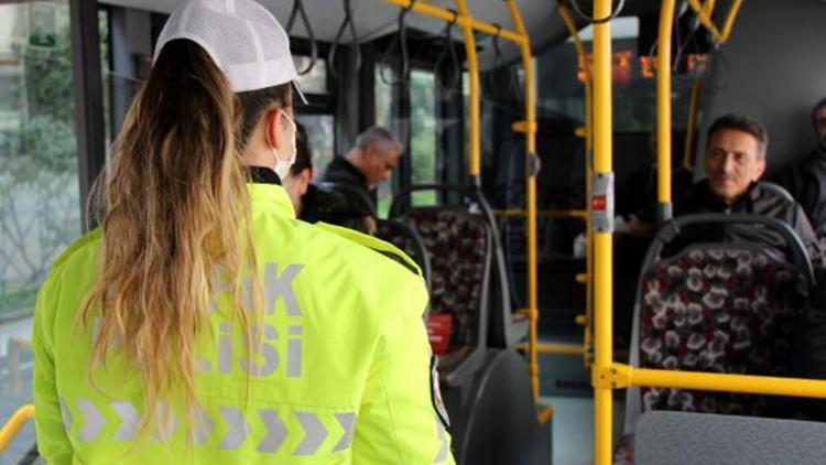 Şişlide toplu taşımada sosyal mesafeyi koruma denetimi