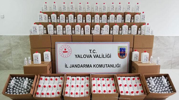 Yalovada 2 ton 874 kilogram sahte dezenfektan ele geçirildi