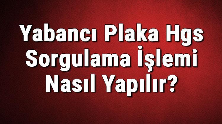 Yabancı Plaka Hgs Sorgulama İşlemi Nasıl Yapılır Yabancı Araçlar İçin Hgs Nasıl Alınır