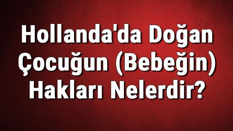 Hollandada Doğan Çocuğun (Bebeğin) Hakları Nelerdir Vatandaşlık Alabilir Mi