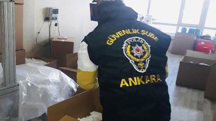 Ankarada kaçak üretilen 30 bin maske ele geçirildi