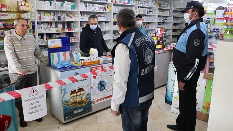 Ankarada market ve eczanelerde maske denetimi