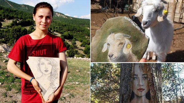 Ressam çoban Eserleri doğayı süslüyor
