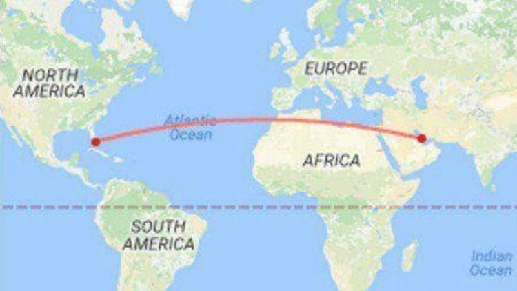 İrandan ABDye haritalı gönderme 11 bin kilometre...