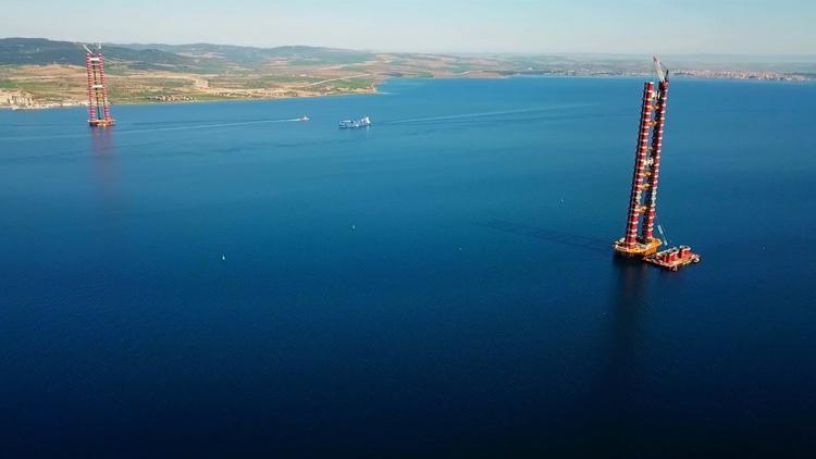 Çanakkale Boğaz Köprüsünün kuleleri 270 metreye ulaştı