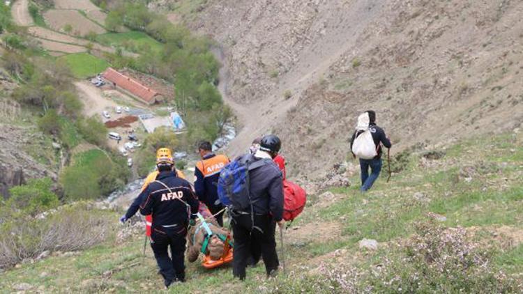 Pancar toplarken uçurumdan düşüp yaralandı, 5 saatte kurtarıldı