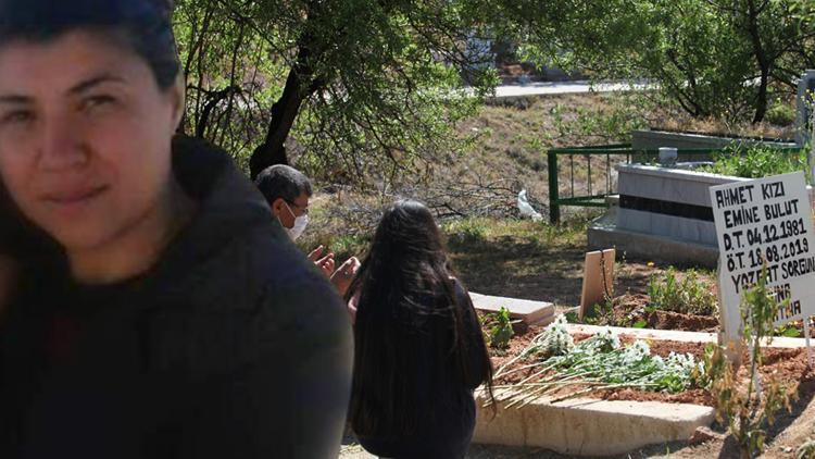 Emine Bulutun kızı annesinin mezarını ziyaret etti