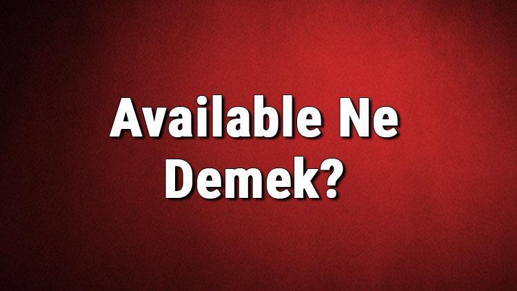 Available Ne Demek Available Kelimesinin Türkçe Anlamı Nedir