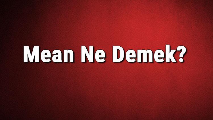 Mean Ne Demek Mean Kelimesinin Türkçe Anlamı Nedir