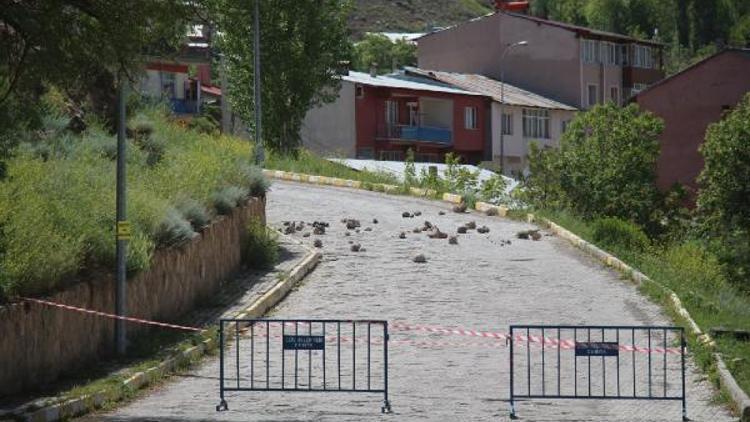 Oltu Kalesinden uçan taşlar tehlike saçıyor