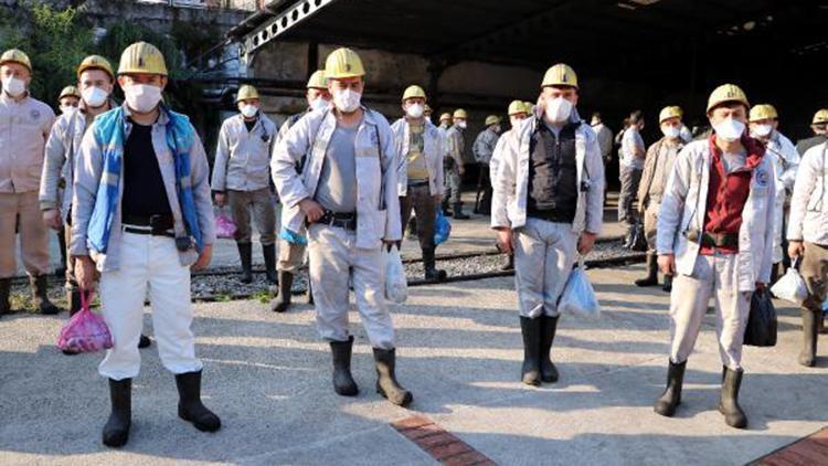 Zonguldakta maden işçileri tedbirlerle işbaşı yaptı
