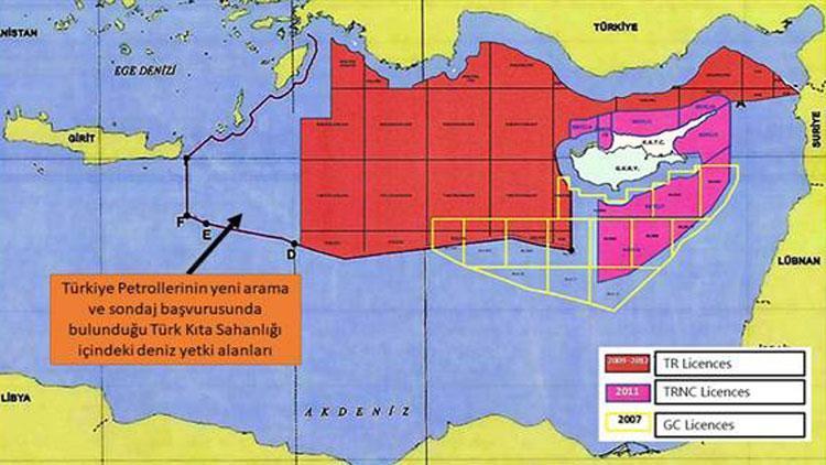 TPAO, Doğu Akdeniz için yeni sondaj ruhsatları için başvurmuştu Bakanlık haritayı paylaştı