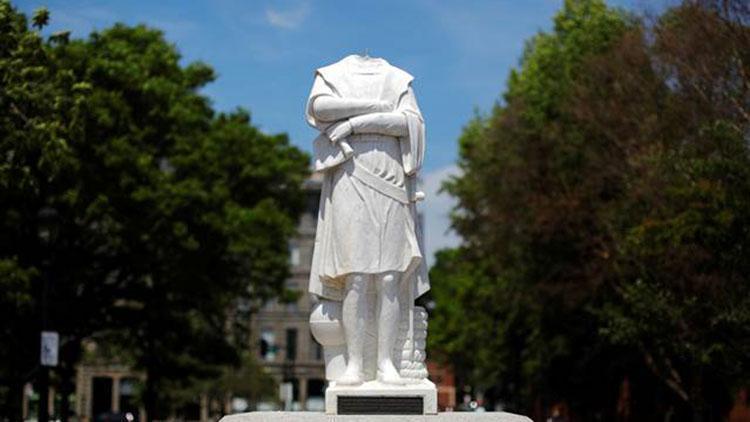 ABDdeki protestolarda heykel saldırısı: Başsız Kristof Kolomb