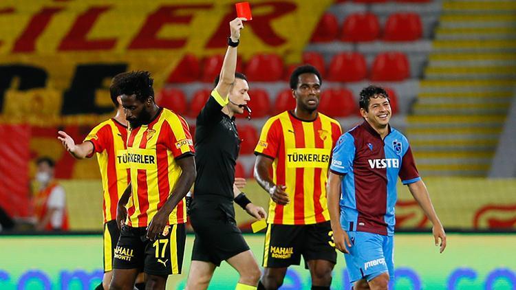 Son Dakika | Göztepe-Trabzonspor maçında Guilherme kırmızı kart gördü