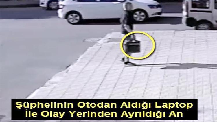 Otomobilden bilgisayar çalan şüpheli, kameradan belirlenip yakalandı