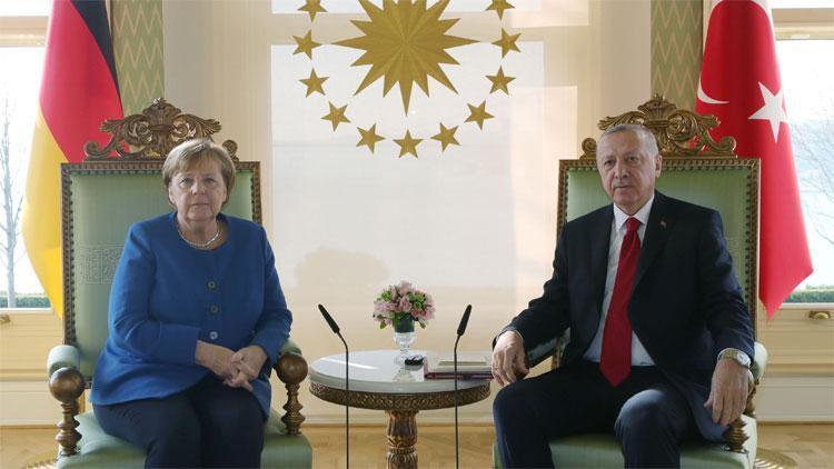 Son dakika haberler... Cumhurbaşkanı Erdoğan, Merkel ile görüştü