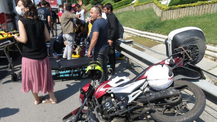 Ataşehirde kaza yapan baba ve oğul ölümden döndü