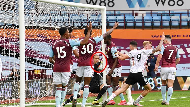 Son Dakika | Premier Ligde Aston Villa-Sheffield United maçında gol çizgisi teknolojisi çalışmadı