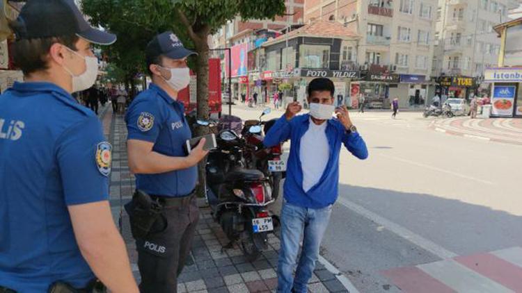 Bursa polisinden maske denetimi