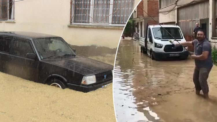 İzmirde sel felaketi Oltayla balık tutarak tepki gösterdi...