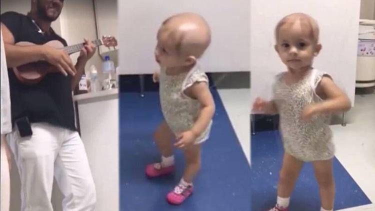 Kanser tedavisi gören küçük kızın dansı