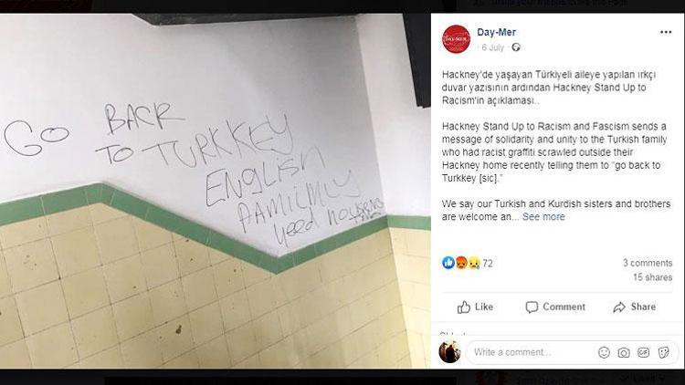 Duvarına ırkçı yazılar yazılan Türkiye kökenli aileye destek