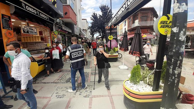 Edirnede açık alanlar ve işletmelerde koronavirüs denetimi