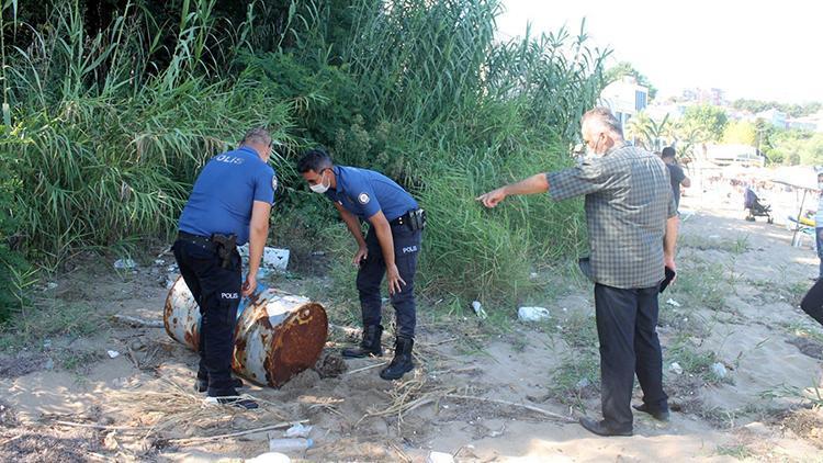 Kıyıya vuran varil tedirginliğe neden oldu