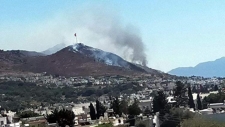 Bodrumda yerleşim yerleri yakınında yangın