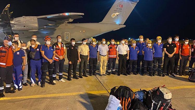 Türkiyeden gönderilen yardım uçağı Beyruta ulaştı