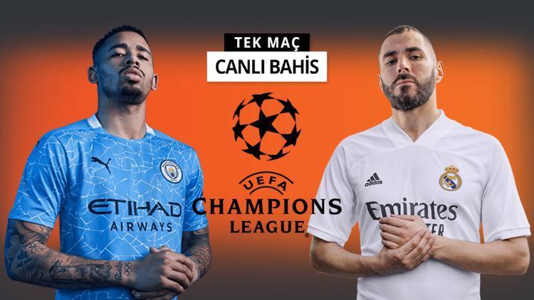 Şampiyonlar Liginde dev eşleşme Manchester Citynin Real Madrid galibiyetine iddaada...